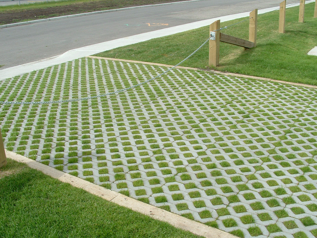 тротуарная плитка вида газонной решетки